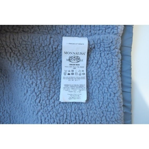 Monnalisa baby puffer jacket coat 12 ms grey sherpa winter designer warm cozy - Picture 5 of 16